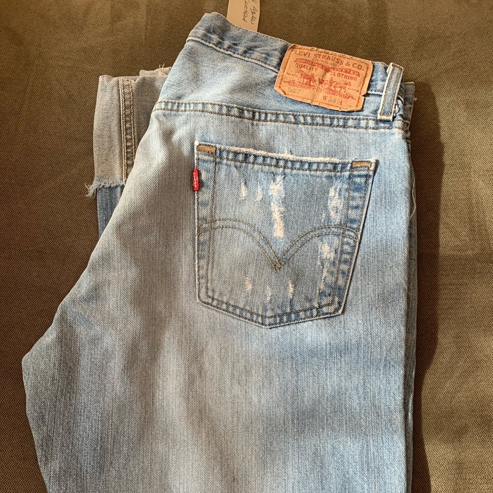 Levi’s Denim distressed low boot cut jeans